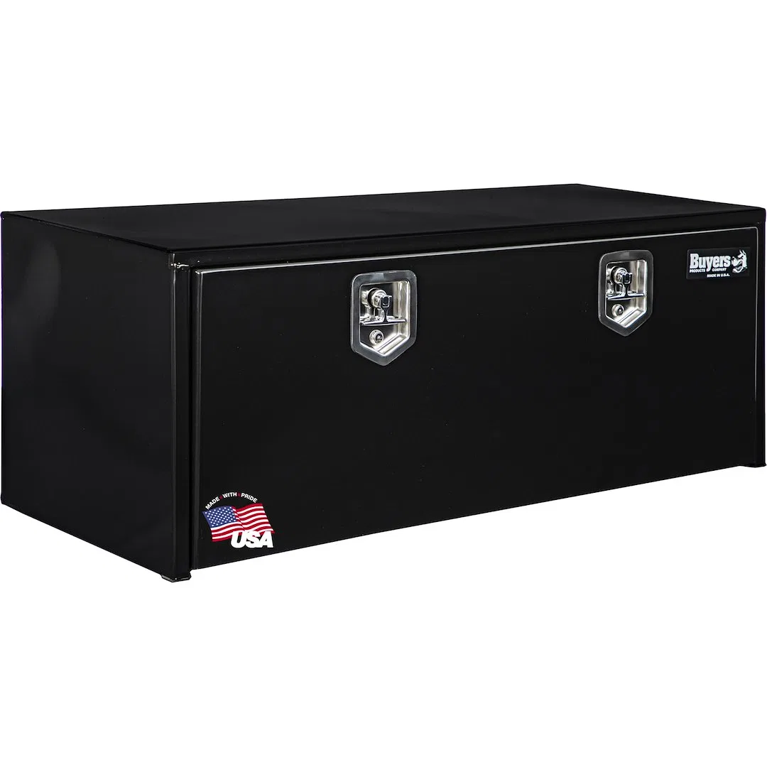 1702310MPP – BUYERS PROD Tool Box, Underbody 1 Recessed Drop Door Smooth Gloss Black Steel 48 Inch Length x 18 Inch W...